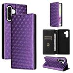 For Samsung Galaxy A26 5G Cubic Grid Texture Flip Leather Phone Case(Purple)