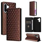 For Samsung Galaxy A26 5G Cubic Grid Texture Flip Leather Phone Case(Brown)