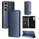 For Samsung Galaxy A35 5G Cubic Grid Texture Flip Leather Phone Case(Blue)