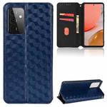For Samsung Galaxy A52 4G / 5G / A52s 5G Cubic Grid Texture Flip Leather Phone Case(Blue)