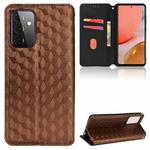 For Samsung Galaxy A52 4G / 5G / A52s 5G Cubic Grid Texture Flip Leather Phone Case(Brown)