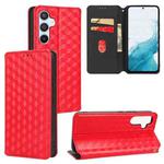 For Samsung Galaxy A54 5G Cubic Grid Texture Flip Leather Phone Case(Red)