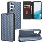 For Samsung Galaxy A54 5G Cubic Grid Texture Flip Leather Phone Case(Blue)