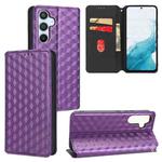 For Samsung Galaxy A54 5G Cubic Grid Texture Flip Leather Phone Case(Purple)