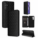 For Samsung Galaxy A55 5G Cubic Grid Texture Flip Leather Phone Case(Black)
