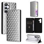For Samsung Galaxy A56 5G / A36 5G Cubic Grid Texture Flip Leather Phone Case(Silver)
