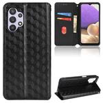 For Samsung Galaxy A13 4G Cubic Grid Texture Flip Leather Phone Case(Black)