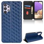 For Samsung Galaxy A13 4G Cubic Grid Texture Flip Leather Phone Case(Blue)