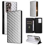 For HTC U23 / U23 Pro Cubic Grid Texture Flip Leather Phone Case(Silver)