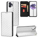 For Nothing Phone 1 Cubic Grid Texture Flip Leather Phone Case(Silver)