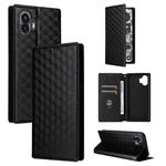For Nothing Phone 2 Cubic Grid Texture Flip Leather Phone Case(Black)