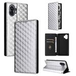 For Nothing Phone 2 Cubic Grid Texture Flip Leather Phone Case(Silver)