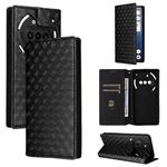 For Nothing Phone 3a Cubic Grid Texture Flip Leather Phone Case(Black)