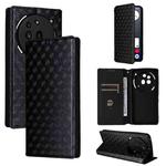 For Nothing Phone 3a Pro Cubic Grid Texture Flip Leather Phone Case(Black)