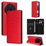 For Nothing Phone 3a Pro Cubic Grid Texture Flip Leather Phone Case(Red)
