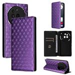 For Nothing Phone 3a Pro Cubic Grid Texture Flip Leather Phone Case(Purple)