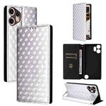 For Nothing CMF Phone 2 Pro Cubic Grid Texture Flip Leather Phone Case(Silver)