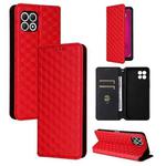 For T-Mobile REVVL 7 5G Cubic Grid Texture Flip Leather Phone Case(Red)