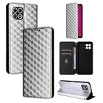 For T-Mobile REVVL 7 5G Cubic Grid Texture Flip Leather Phone Case(Silver)