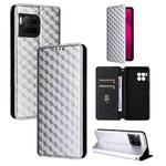 For T-Mobile REVVL 7 Pro 5G Cubic Grid Texture Flip Leather Phone Case(Silver)