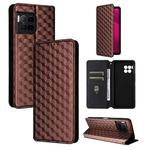 For T-Mobile REVVL 7 Pro 5G Cubic Grid Texture Flip Leather Phone Case(Brown)