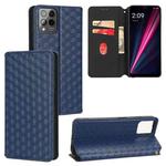 For T-Mobile REVVL 6 Pro 5G / REVVL 6x Pro Cubic Grid Texture Flip Leather Phone Case(Blue)