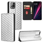 For T-Mobile REVVL 6 Pro 5G / REVVL 6x Pro Cubic Grid Texture Flip Leather Phone Case(Silver)