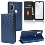 For Fujitsu Arrows WE F-51B Cubic Grid Texture Flip Leather Phone Case(Blue)
