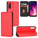 For Rakuten Hand Cubic Grid Texture Flip Leather Phone Case(Red)