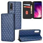 For Rakuten Hand Cubic Grid Texture Flip Leather Phone Case(Blue)