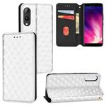 For Rakuten Hand Cubic Grid Texture Flip Leather Phone Case(Silver)