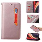 For Samsung Galaxy A20s Magnetic Horizontal Flip Leather Case with Holder & Card Slots & Wallet(Rose Gold)