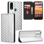 For AT&T Maestro 3 Cubic Grid Texture Flip Leather Phone Case(Silver)