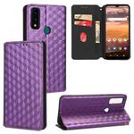 For AT&T Maestro 3 Cubic Grid Texture Flip Leather Phone Case(Purple)