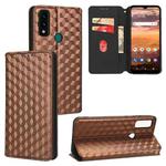 For AT&T Maestro 3 Cubic Grid Texture Flip Leather Phone Case(Brown)