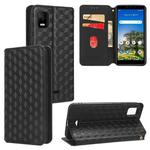 For AT&T Calypso 3 U328AA Cubic Grid Texture Flip Leather Phone Case(Black)