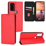 For AT&T Fusion 5G Cubic Grid Texture Flip Leather Phone Case(Red)