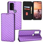 For AT&T Fusion 5G Cubic Grid Texture Flip Leather Phone Case(Purple)