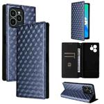 For Fossibot S2 Cubic Grid Texture Flip Leather Phone Case(Blue)