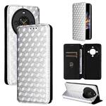 For Fossibot S3 Pro Cubic Grid Texture Flip Leather Phone Case(Silver)