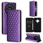 For Fossibot S3 Pro Cubic Grid Texture Flip Leather Phone Case(Purple)