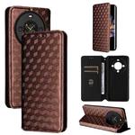 For Fossibot S3 Pro Cubic Grid Texture Flip Leather Phone Case(Brown)