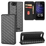 For Cloud Mobile Stratus C5 / Stratus C5 Elite Cubic Grid Texture Flip Leather Phone Case(Black)