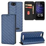 For Cloud Mobile Stratus C5 / Stratus C5 Elite Cubic Grid Texture Flip Leather Phone Case(Blue)