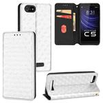 For Cloud Mobile Stratus C5 / Stratus C5 Elite Cubic Grid Texture Flip Leather Phone Case(Silver)