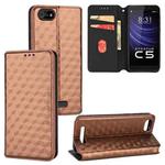 For Cloud Mobile Stratus C5 / Stratus C5 Elite Cubic Grid Texture Flip Leather Phone Case(Brown)