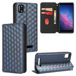 For Cloud Mobile Stratus C7 Cubic Grid Texture Flip Leather Phone Case(Blue)