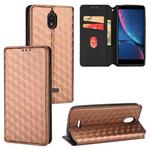 For HotPepper Serrano3 Cubic Grid Texture Flip Leather Phone Case(Brown)
