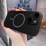 For iPhone 13 Matte Frosted Fine Circle MagSafe Lens Protection Phone Case(Black)