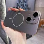 For iPhone 13 Matte Frosted Fine Circle MagSafe Lens Protection Phone Case(Titanium Grey)